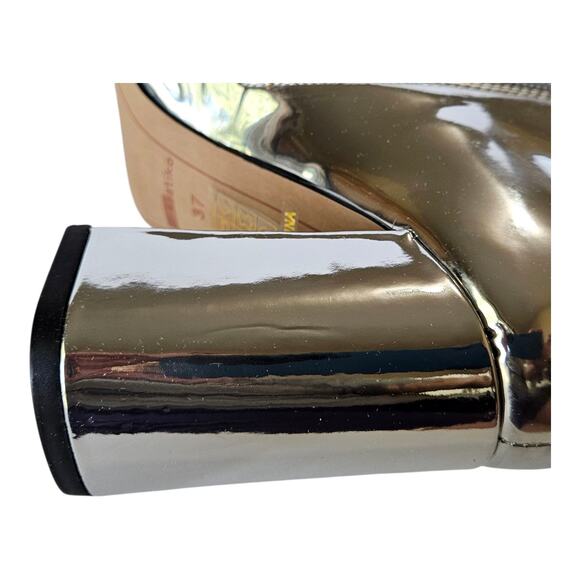 MATIKO Women 7 Lucinda Boots Silver Metallic Mirror Pointed Toe Block Heel NEW - Picture 10 of 11